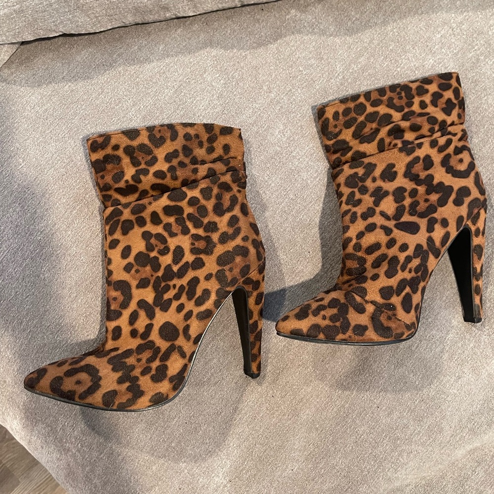 Leopard Print Ankle Boots